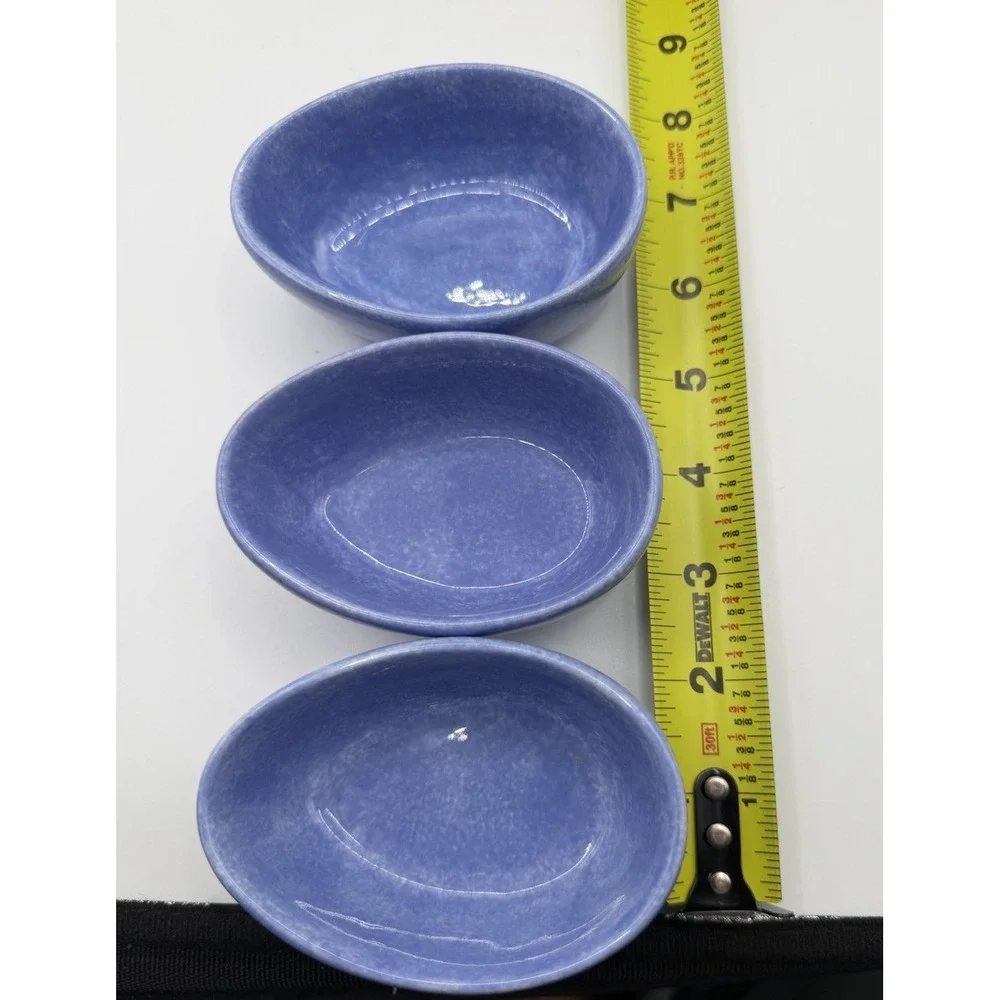 Set of 3 Pfaltzgraff Napoli Blue Egg Cups Small Bowls Hand Painted